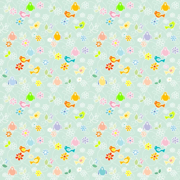 Baby Birds seamless pattern — Stock Vector