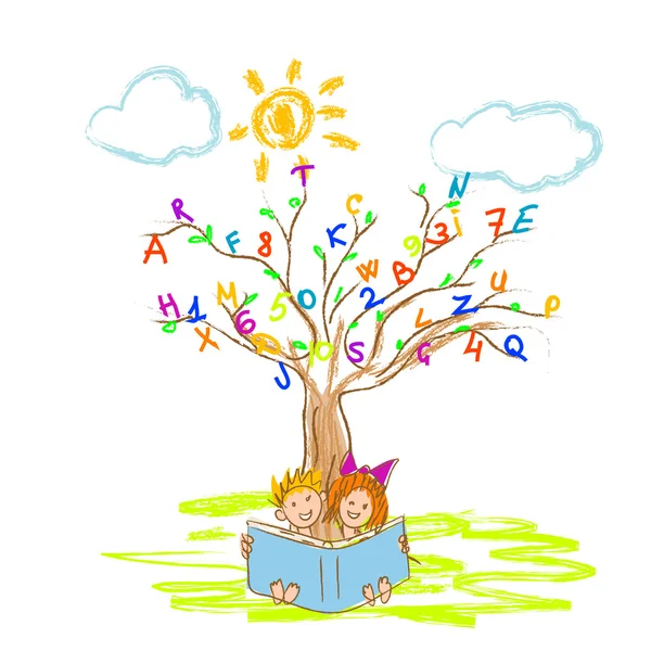 Aprendendo crianças alfabeto —  Vetores de Stock