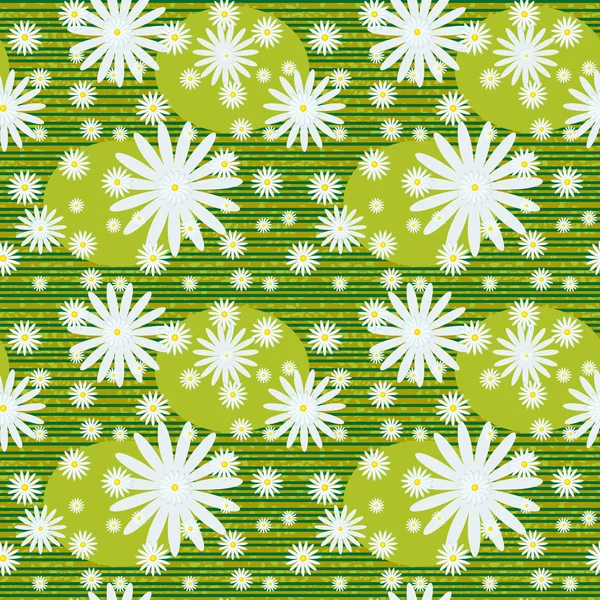 Sommer Blume Gänseblümchen nahtloses Muster — Stockvektor