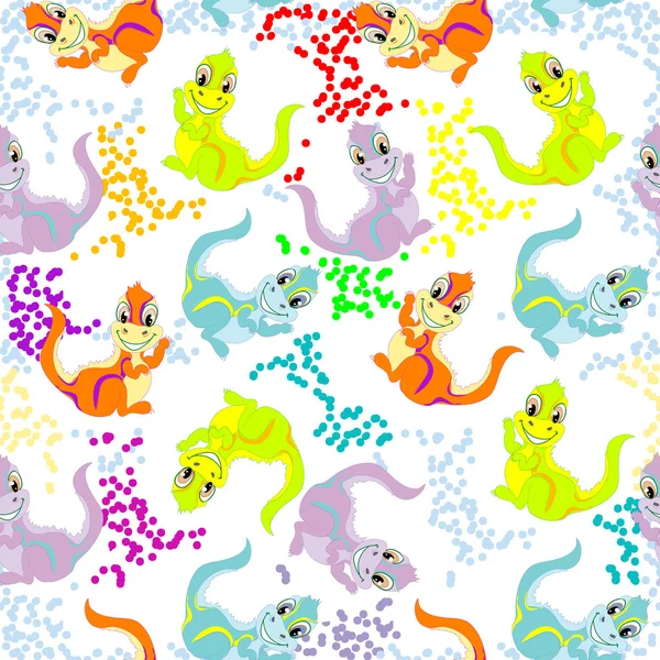Dragons seamless pattern — Stock Vector