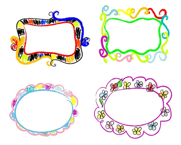 Color Doodles Frames — Stock Vector