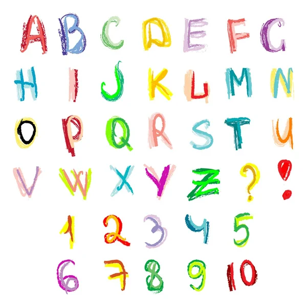 ABC och nummer doodles — Stock vektor