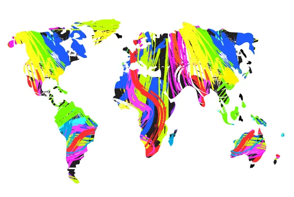 Abstrakte mehrfarbige Weltkarte — Stockfoto