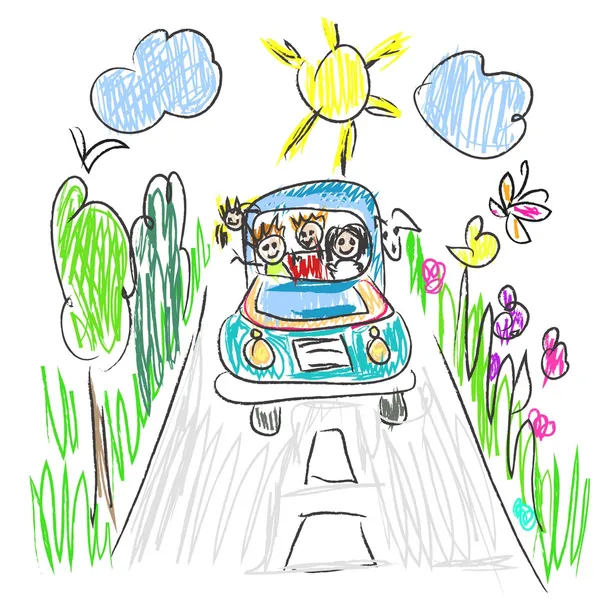mutlu aile gezisi doodle