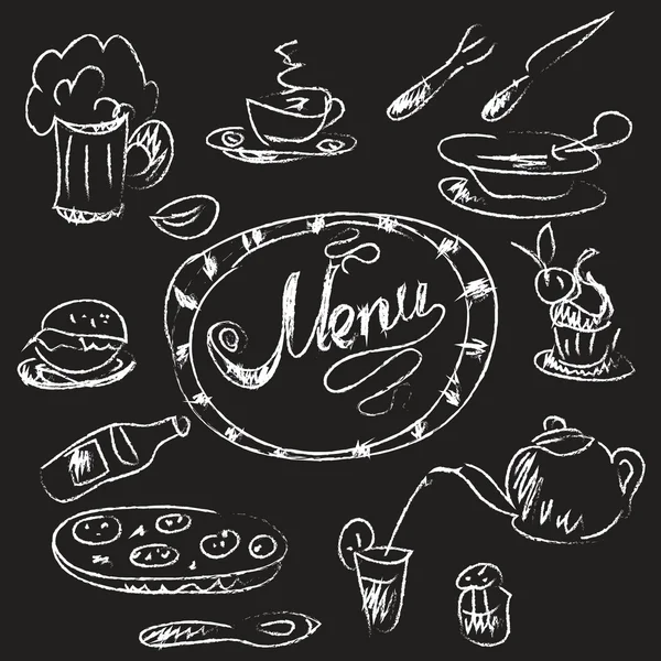 Menu chalk banner — Stock Vector