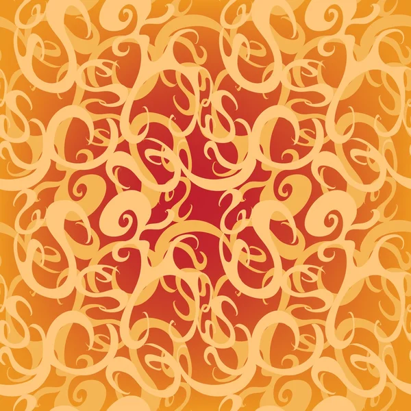 Orange blommig doodles seamless mönster — Stock vektor