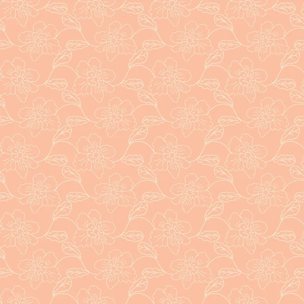 Monochrome floral motif sans couture — Image vectorielle