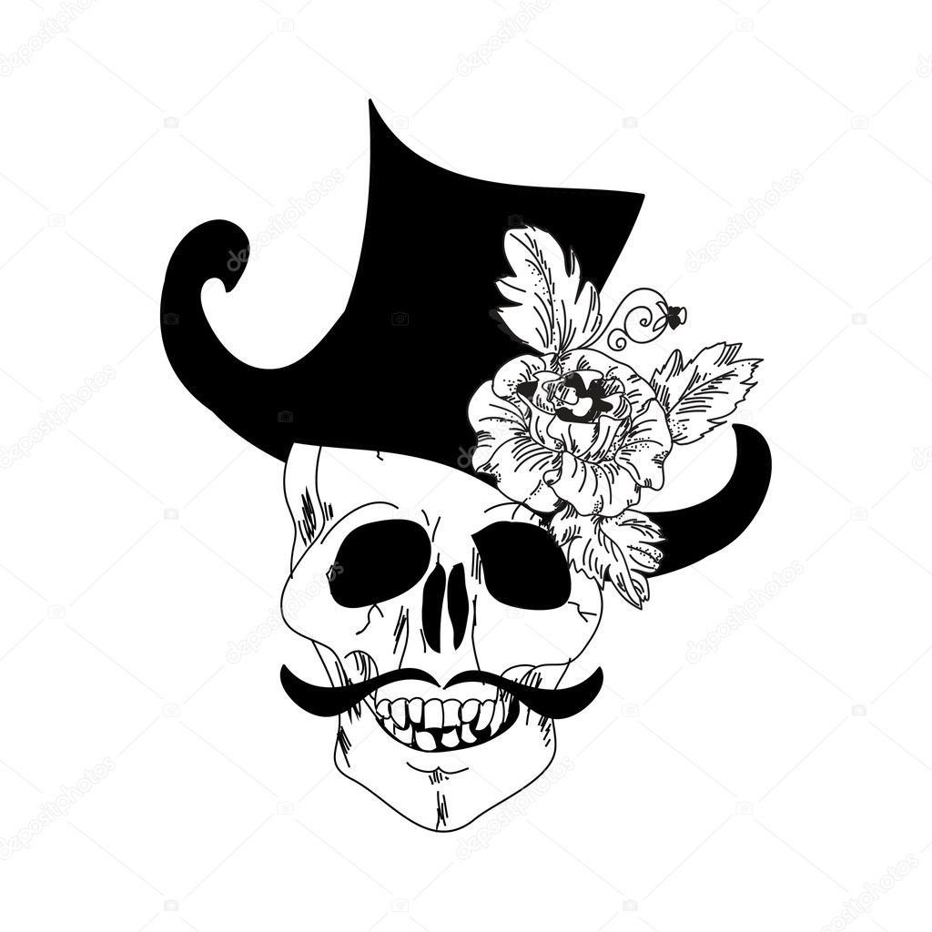 Skull and Rose tattoo