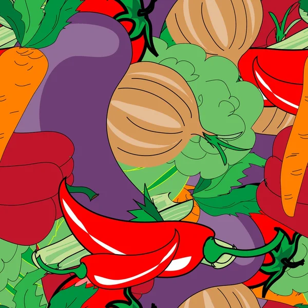 Овощи Бесшовный узор — стоковый вектор