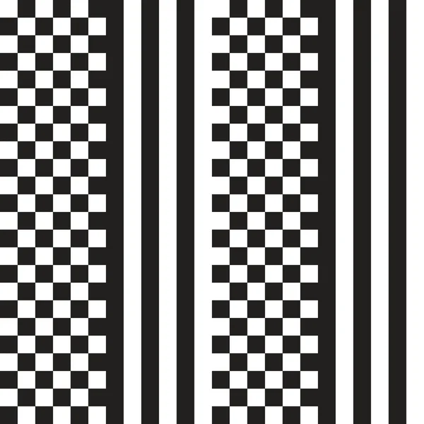 Black and white Chess Stripes seamless Pattern — Stock Vector