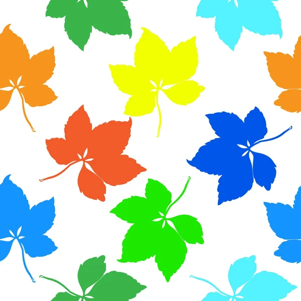 Folhas multicoloridas Padrão sem costura — Vetor de Stock
