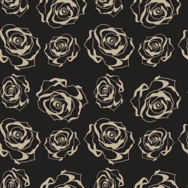 kahve gül seamless modeli