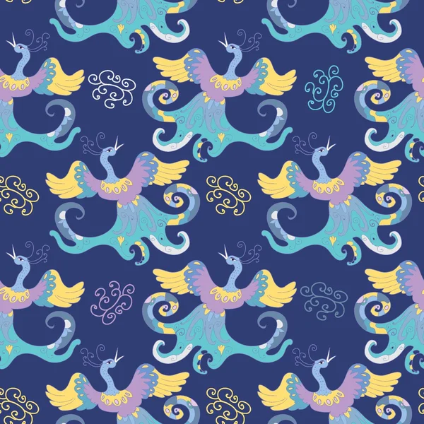 Birds Seamless Pattern — Stock Vector