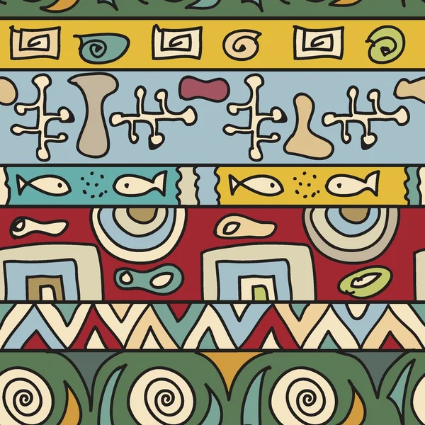 Patrón de vector inconsútil de color tribal — Archivo Imágenes Vectoriales