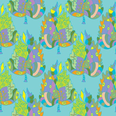 Batik yaprakları seamless modeli