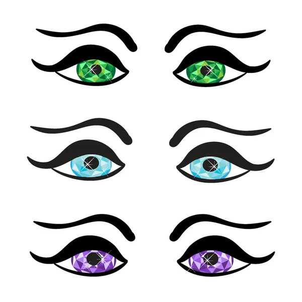 Set of Gems Eyes — Stock Vector