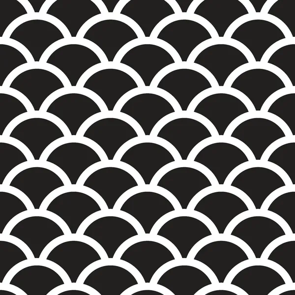 魚の鱗のモノクロのシームレスなパターン — ストックベクタ