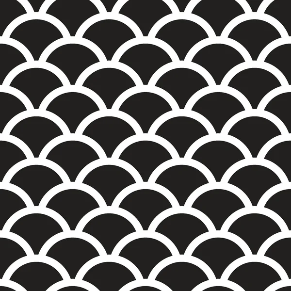 Échelles de poisson monochrome Modèle sans couture — Image vectorielle
