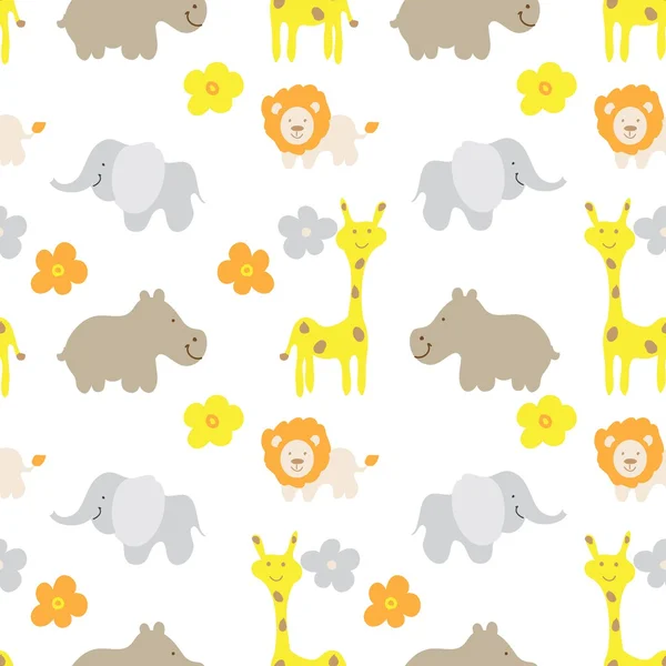 Baby  animals seamless Pattern — Stock Vector