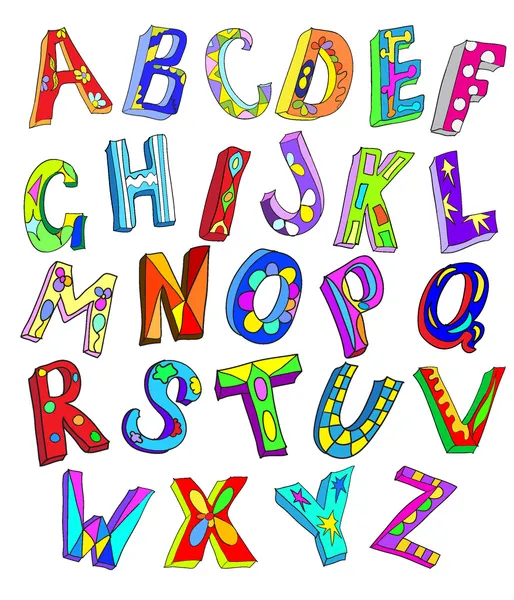 ABC  doodles type — Stock Vector