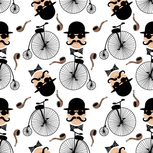 Hipster Seamless Pattern — Stock Vector