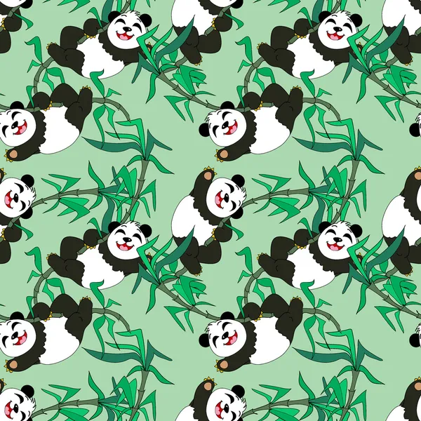 Pandas seamless pattern — Stock Vector