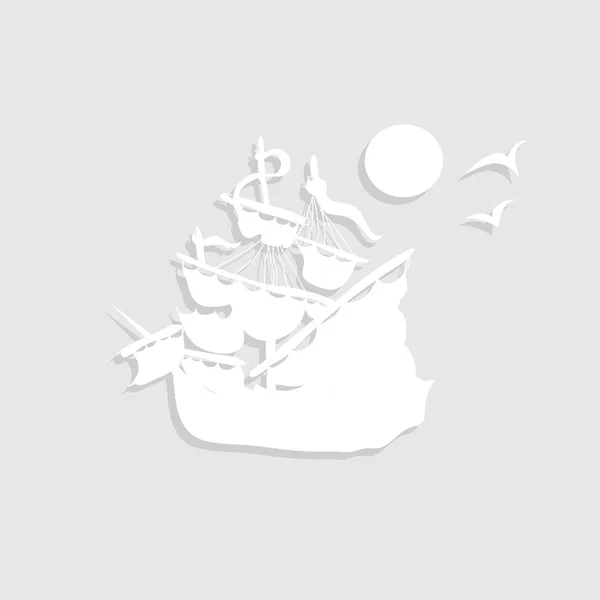 紙海賊船デカール — ストックベクタ