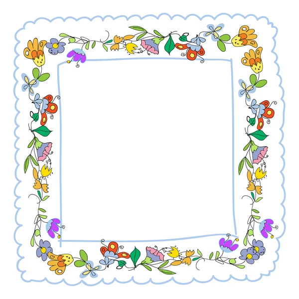 Floral doodles frame — Stock Vector