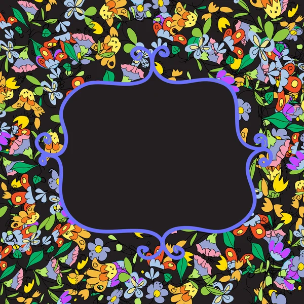 Floral doodles frame — Stockfoto