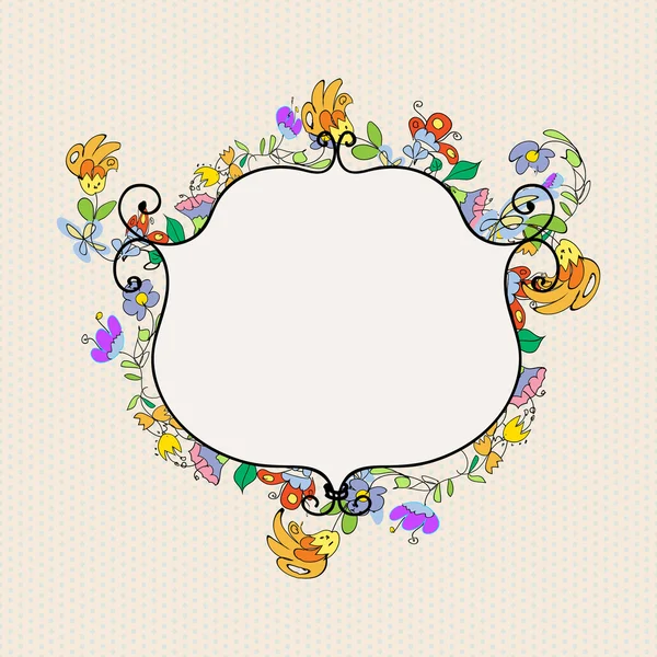 Floral doodles frame — Stock Photo, Image