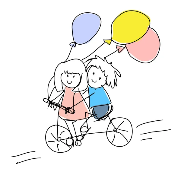 A gyerekek lovagolni doodles — Stock Fotó