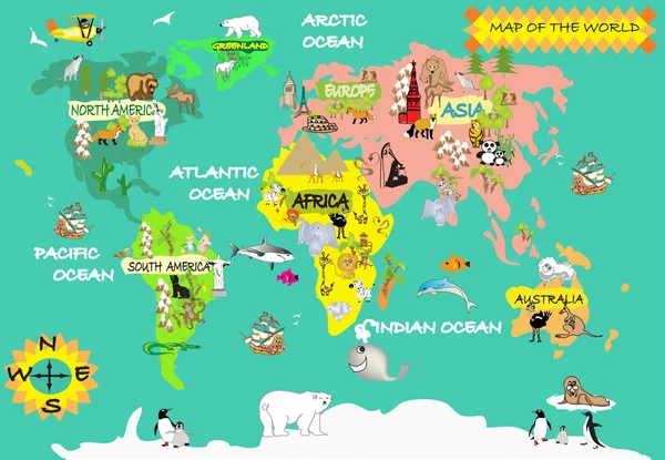Mapa świata dzieci — Zdjęcie stockowe