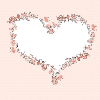 çiçekli kalpli çerçeve