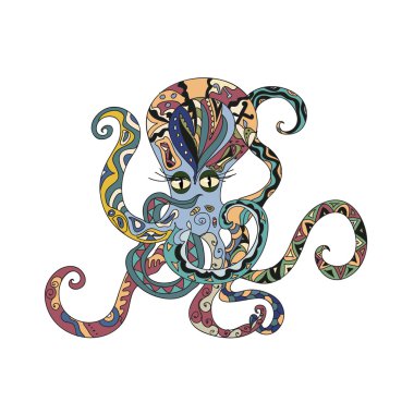 renkli octopus tattoo