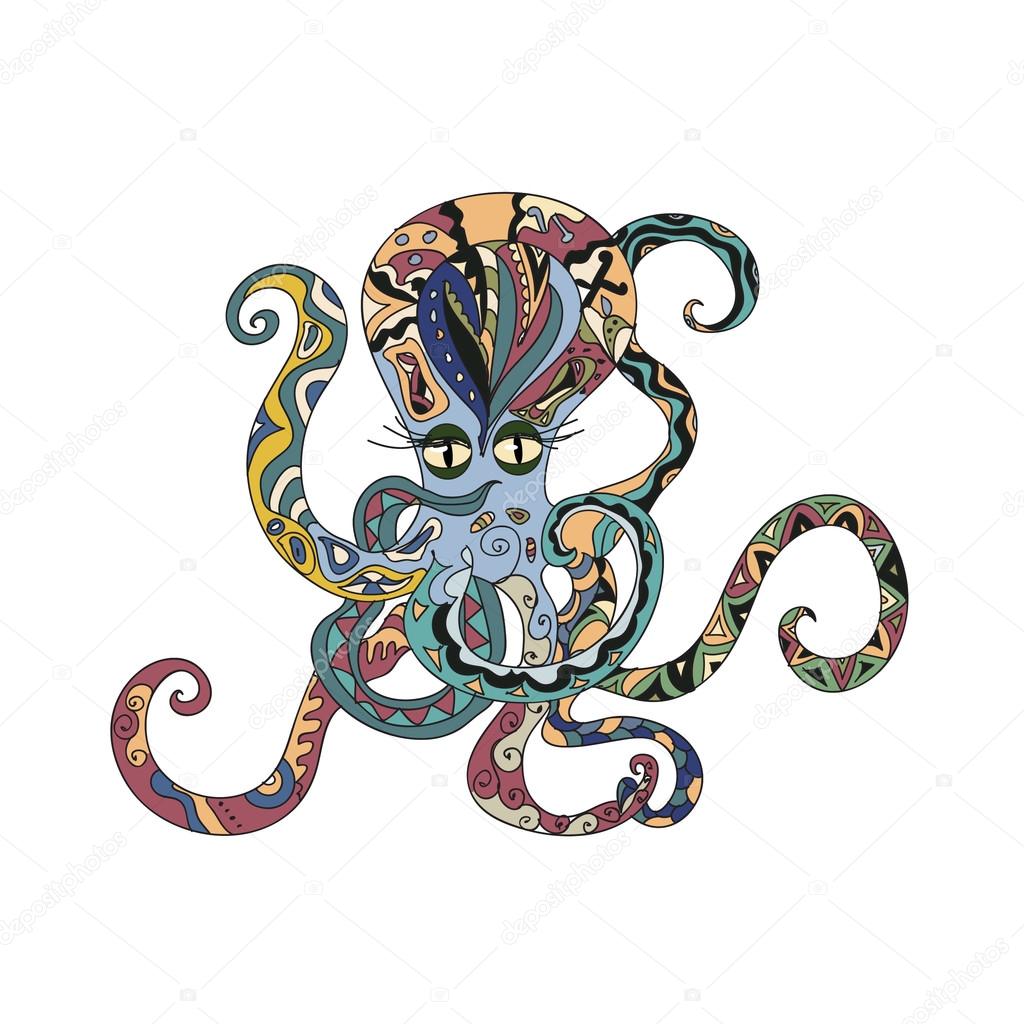 Colored Octopus Tattoo