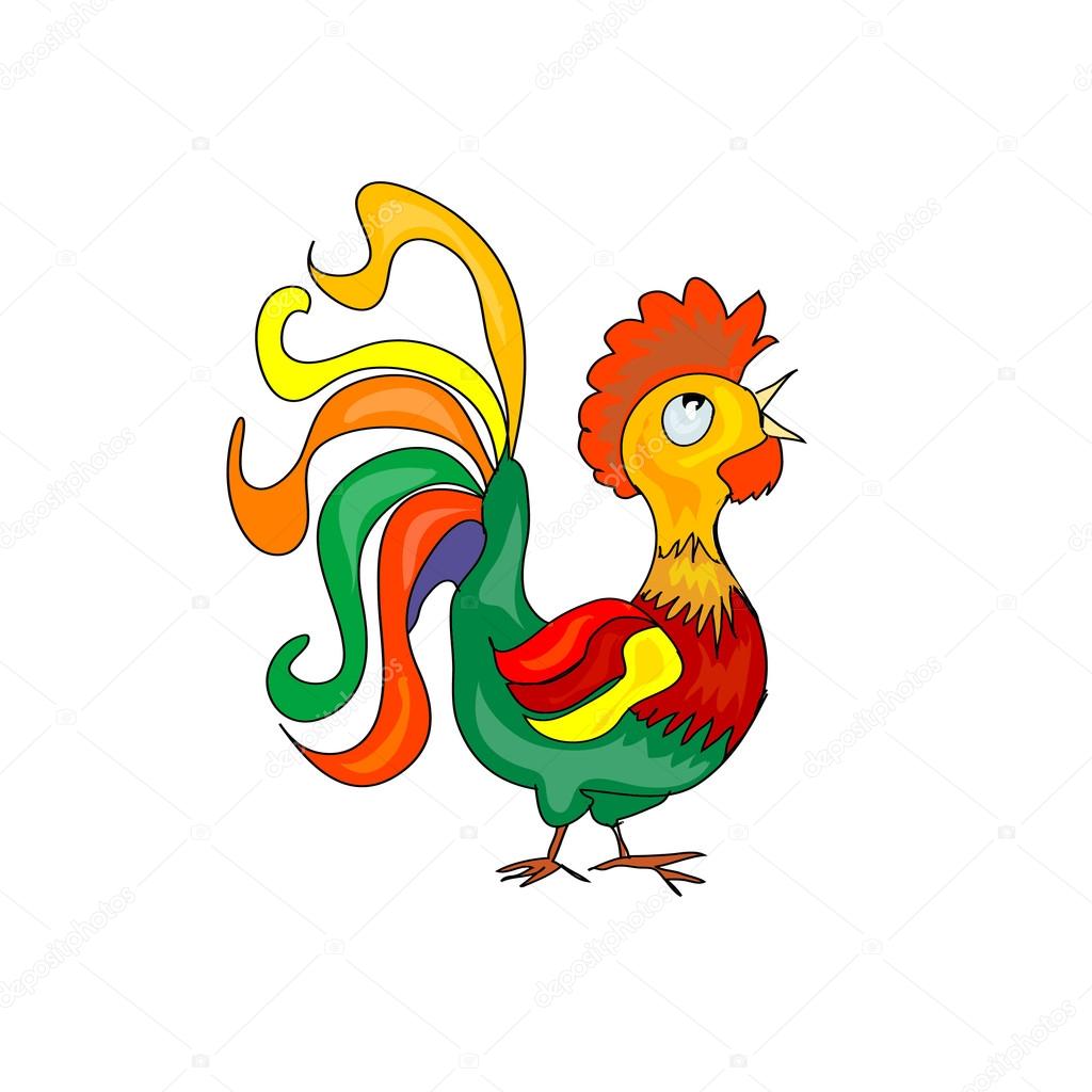 Colorful Rooster Cartoon