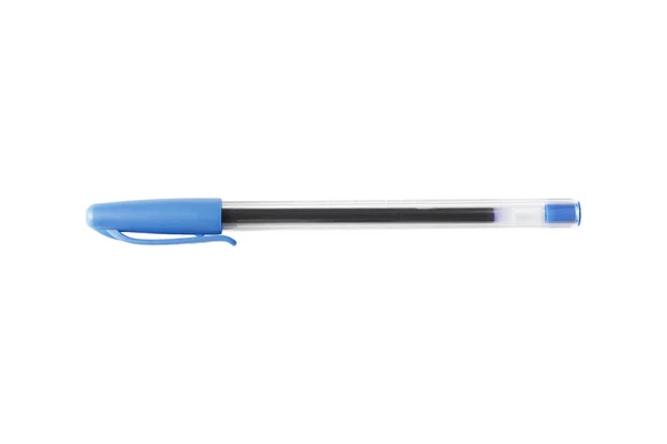 白い背景に隔離された青いペン — ストック写真