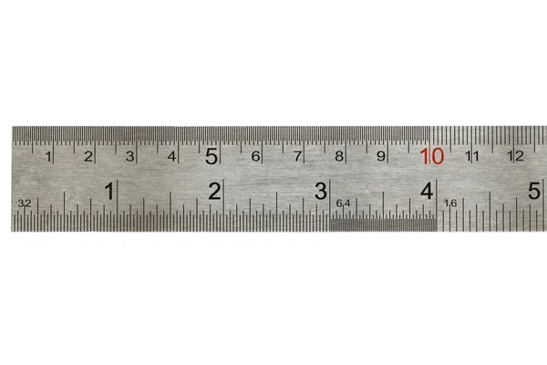 Metal thirty centimeters ruler — Stock Photo, Image
