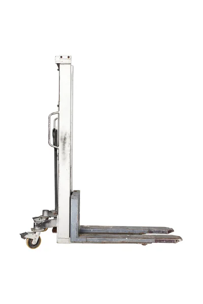 Old Fork pallet truck isolated on white background — Stock Photo, Image