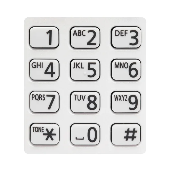 Telefono pad numero isolato su sfondo bianco — Foto Stock