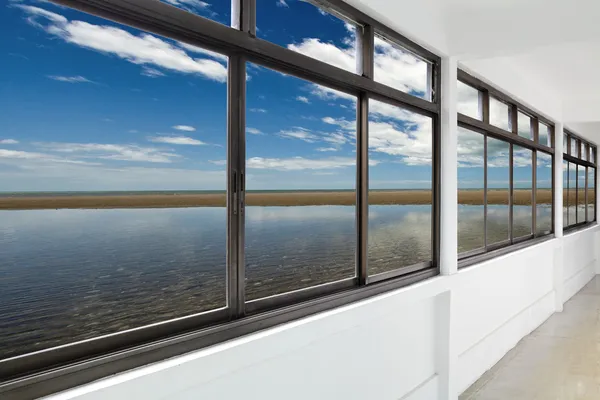 Sea out side windows — Stock Photo, Image