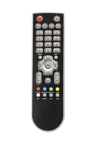 Black remote control isolated on white background (Selective Fo — Stock Photo, Image