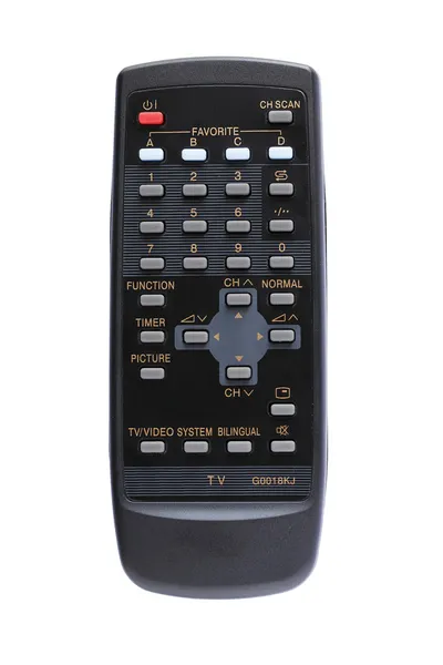 Black remote control isolated on white background — Stock Photo, Image