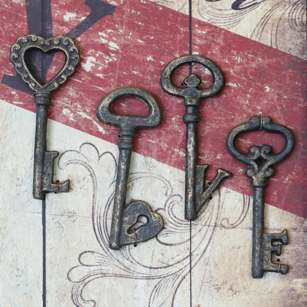 Antique Key of love — Stock Photo, Image