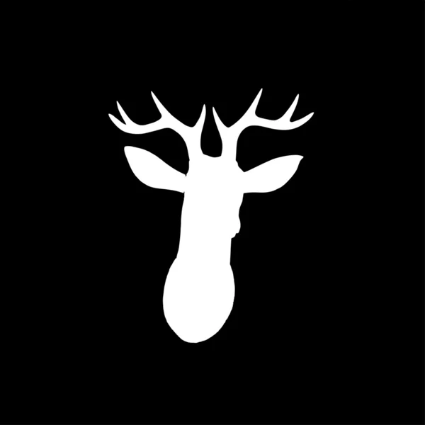 White deer head on dark background — Stock Photo, Image