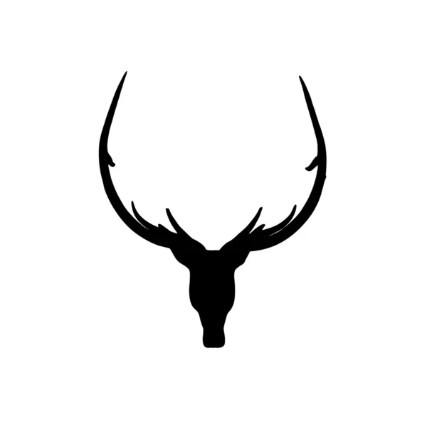 Black deer head silhouette on white background — Stock Photo, Image