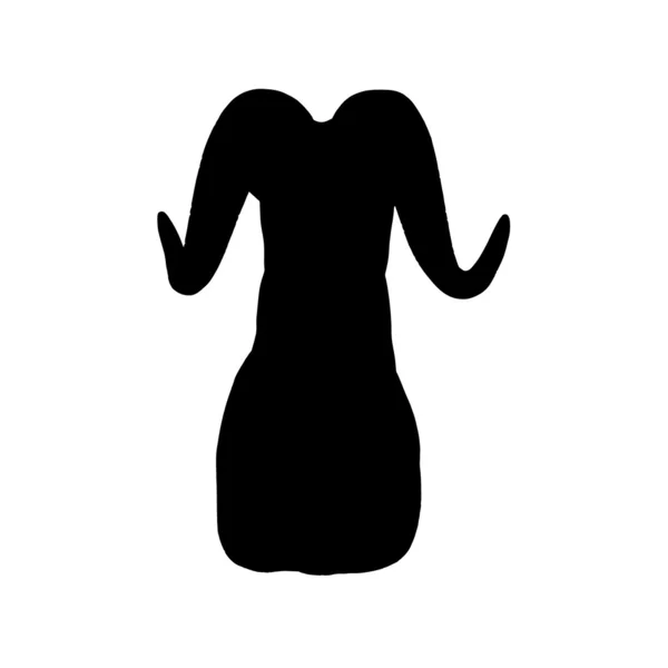 Black ram head silhouette on white background — Stock Photo, Image