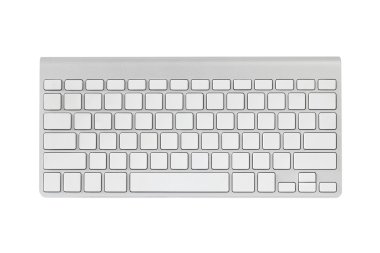 Beyaz arka plan üzerinde izole gümüş boş klavye