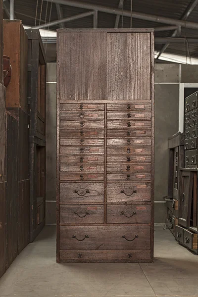 Medicine cupboard in cabinet stockpile — Stock Photo, Image