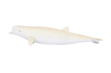 Beyaz arkaplanda izole edilmiş yunus oyuncağı